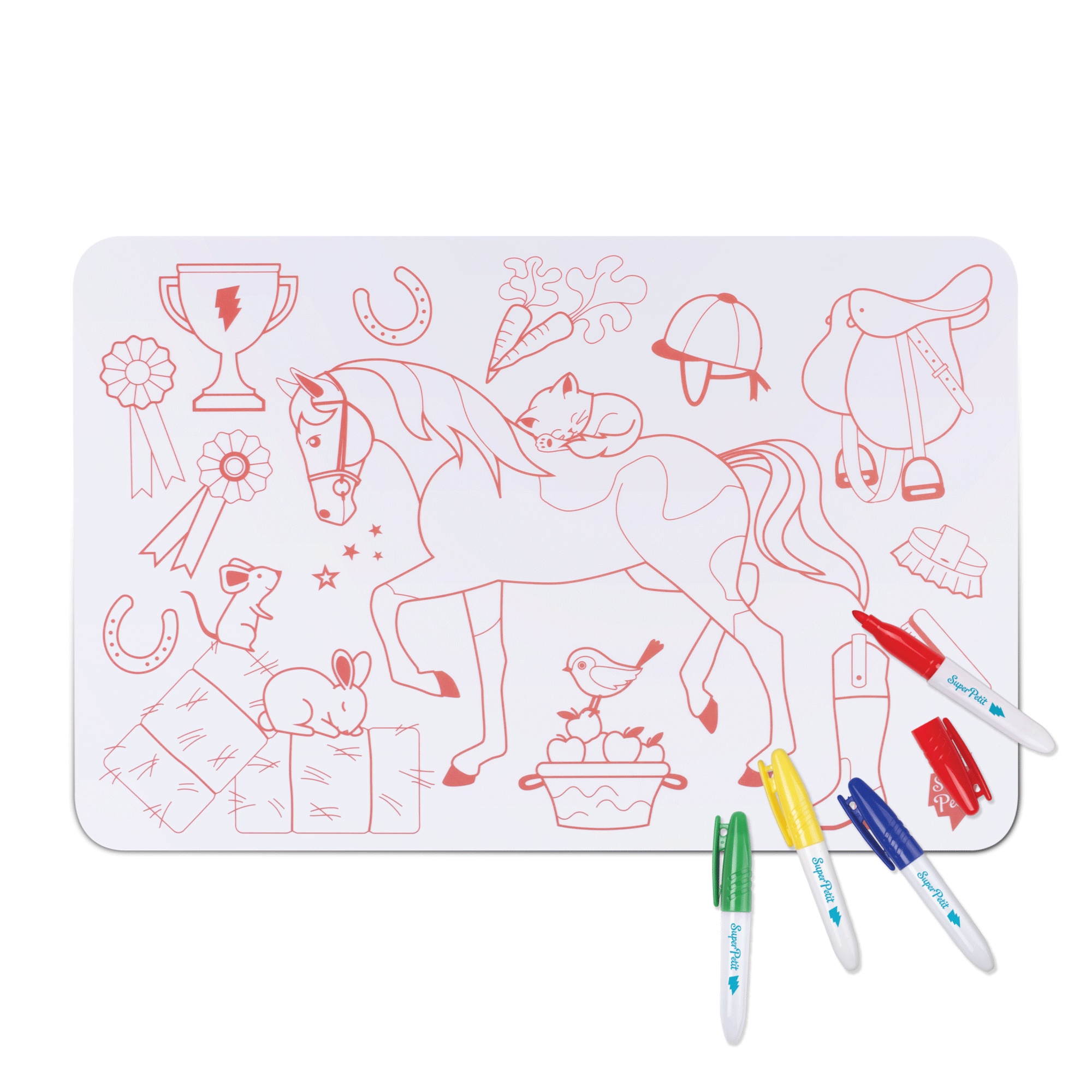 SuperPetit - Wholesale Coloring Mat - Kids & Baby - NEW Educational coloring: MiniPlaymat 2 in 1 - PONY CLUB1