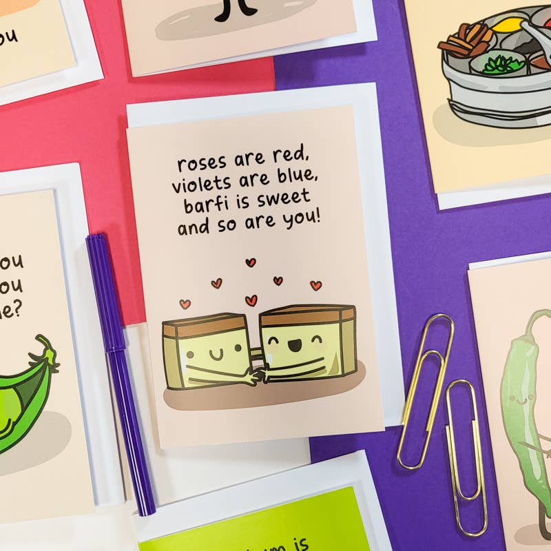 The Playful Indian – Großhandel Liebeskarte – Rosen sind rot Barfi ist eine süße Karte1