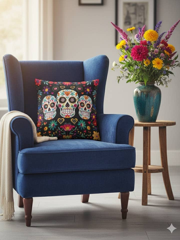 Day Of The Dead Pillow Cover for wholesale by Cielito Lindo