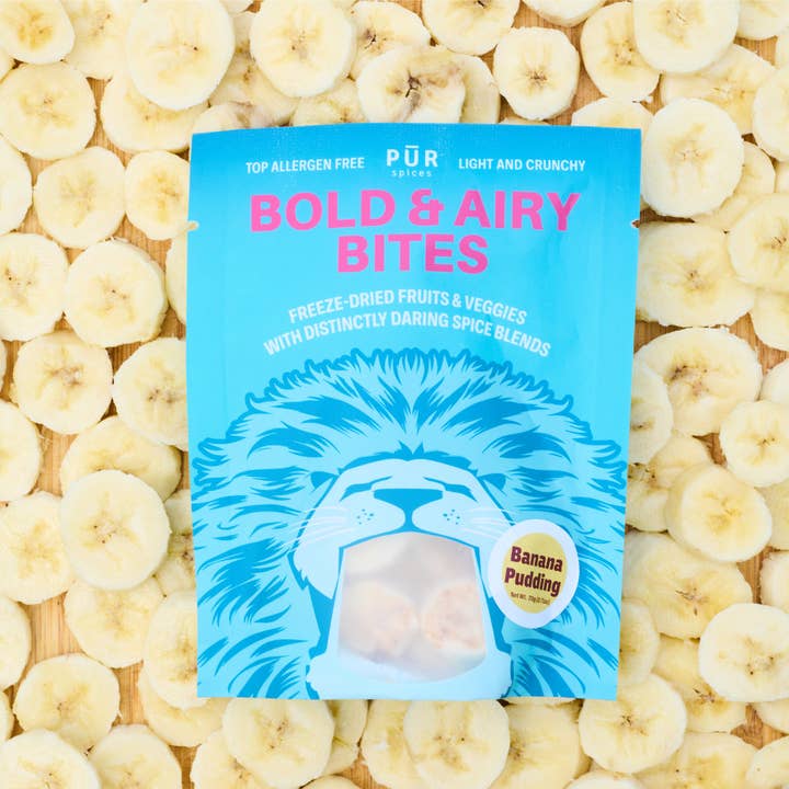 PUR Spices - Wholesale Fruit Snacks - Bold & Airy Bites - Banana Pudding Freeze Dried Snacks3