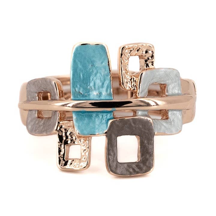 Ring with squares and rectangles for wholesale by KLK