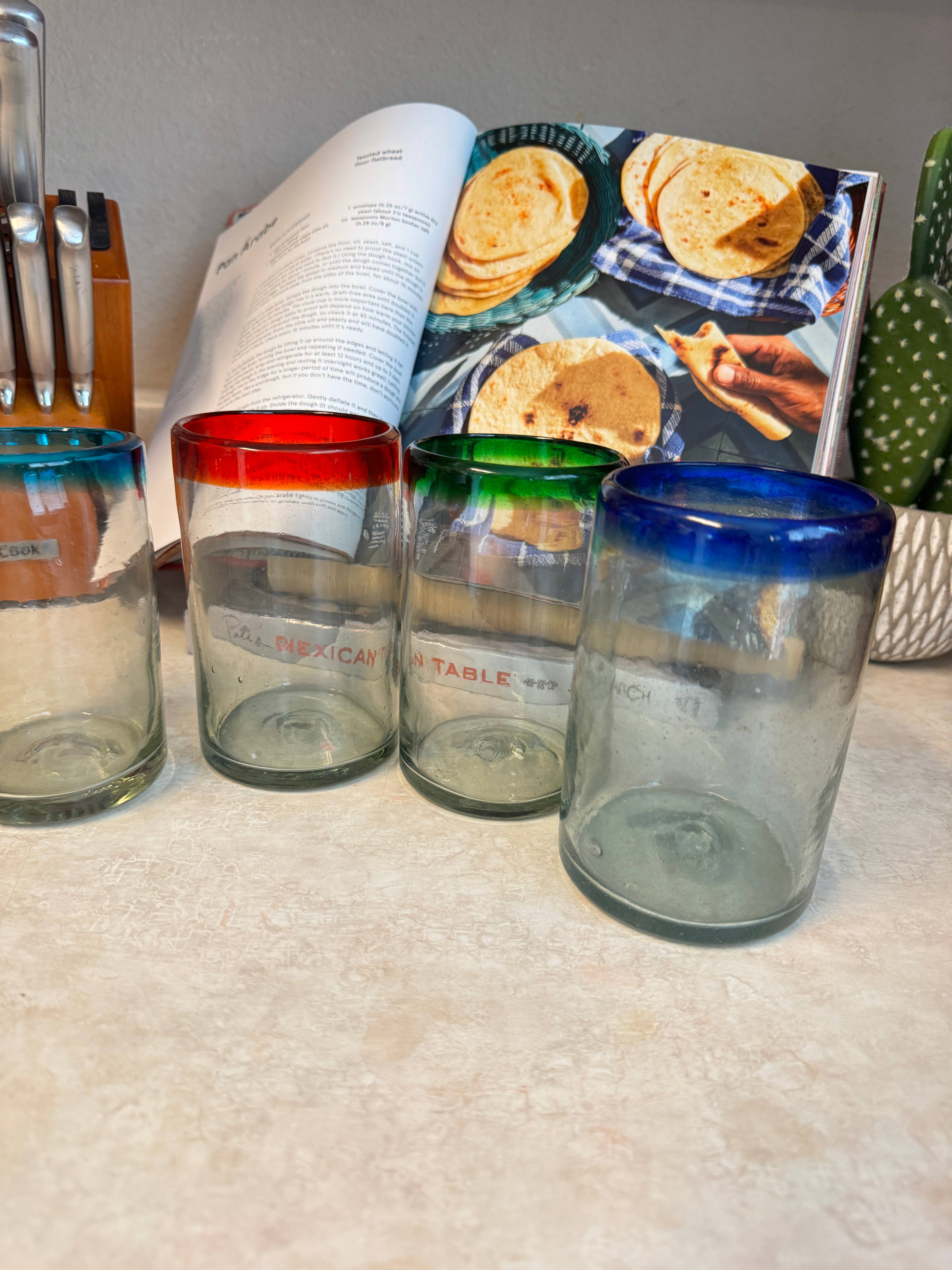 Doña Cata Art – Engroshandel Drikkeglas/kop – Sæt med 12 høje håndblæste mexicanske briller 14 oz5