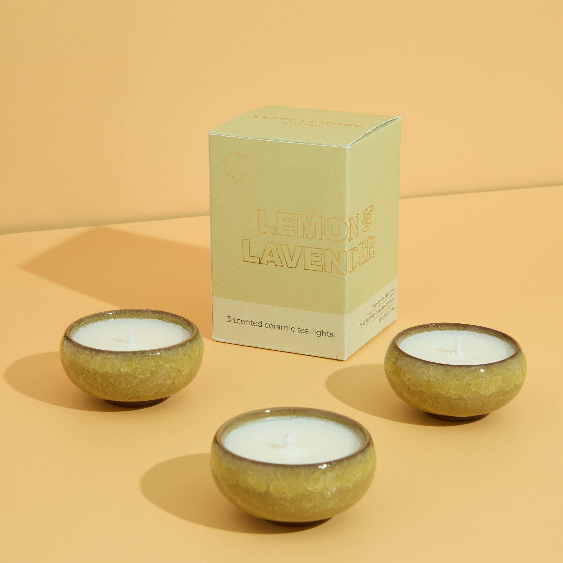 Zesty Lemons - Wholesale Tea Light Candles - Contemporary Kiln Yellow Tea Lights - Lemon & Lavender0