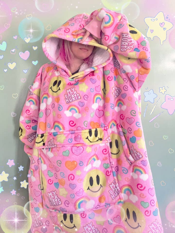 KityCrylics - Wholesale Hoodie - Women's - My Back Hurts Jumbo Blanket Hoodie "Comfy"