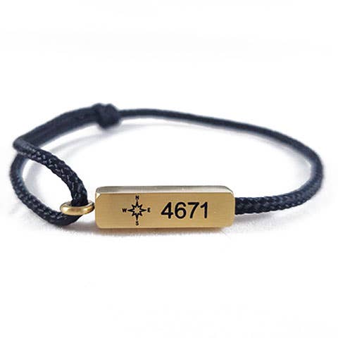 Pulsera brújula en oro/carbón para venta al por mayor de Compass Bracelets