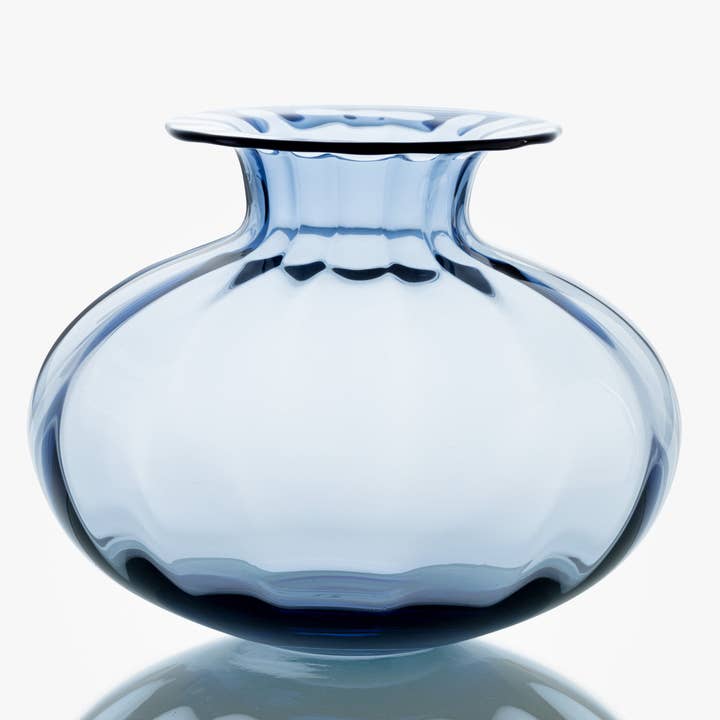 Pompoenvormige vaas 16 cm in nachtblauw voor wholesale door Baltic Sea Glass ApS