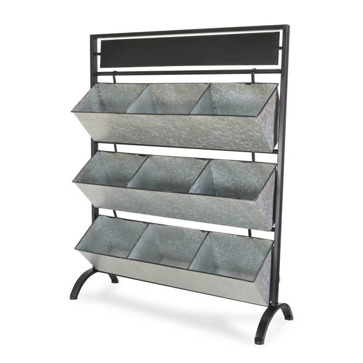 Cheungs Home Decor - Wholesale Retailer Display Stand/Case - Clarice 9 Slot Metal Display Stand & Chalkboard