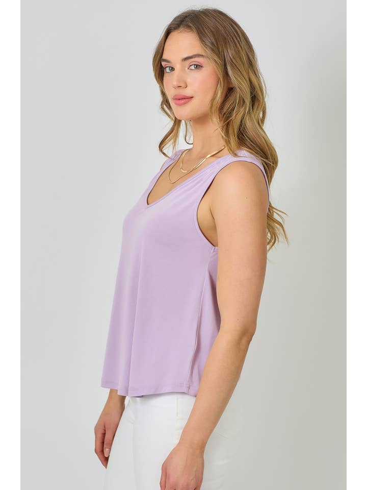 Mystree - Venta al por mayor Camiseta sin mangas - Mujer - 61036 Camiseta de Tirantes con Hombros Fruncidos de Cupro Modal6