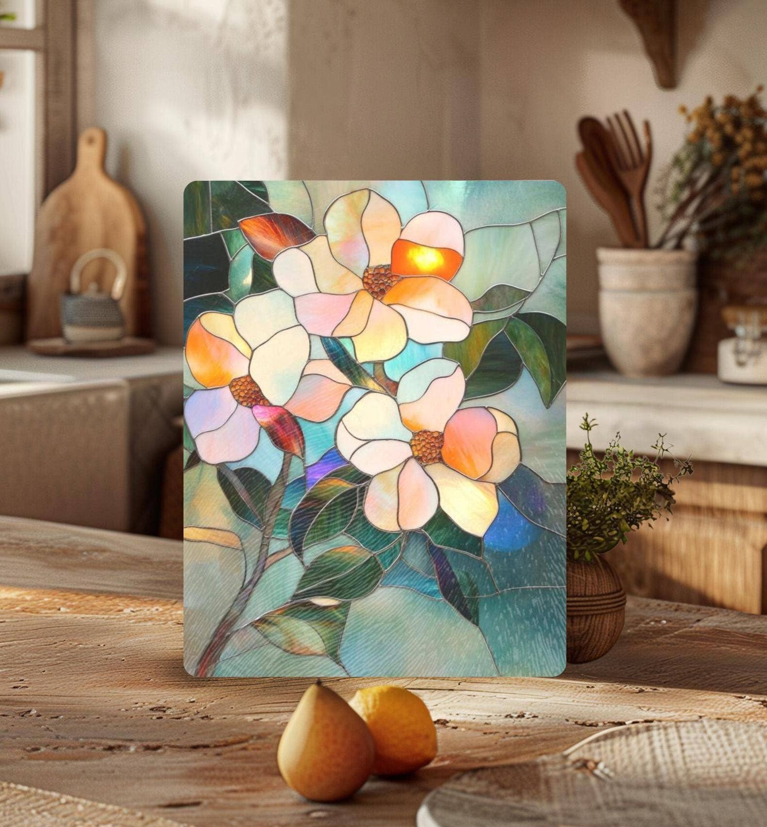 Fernville Creations - Wholesale Cutting Board - Imitation Stained Glass Flower Charcuterie Serving Tray7