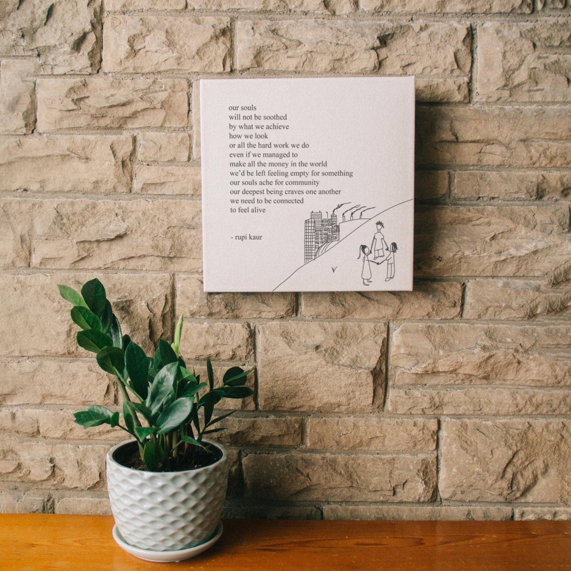 Rupi Kaur – Engroshandel Kunsttryk – 'community' lærred1