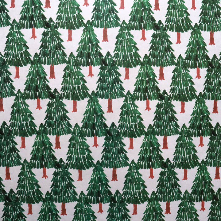 REGARO PAPIRO - Wholesale Flat Wrap - Large Size Fir Tree Holiday Wrapping Paper