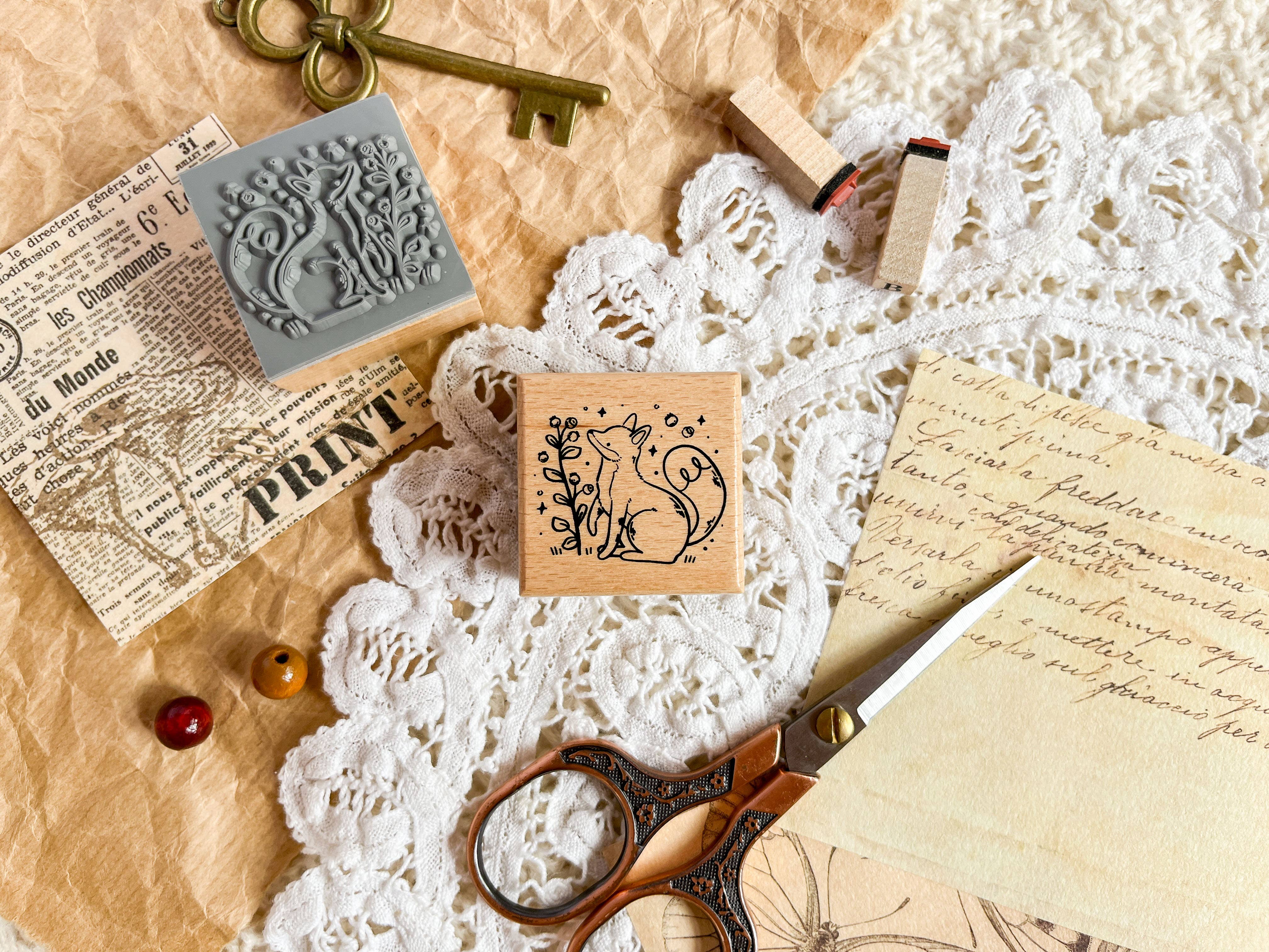 annalunakdraws - Wholesale Rubber/Decorative Stamp - Holzstempel - Fuchs & Blaubeere8