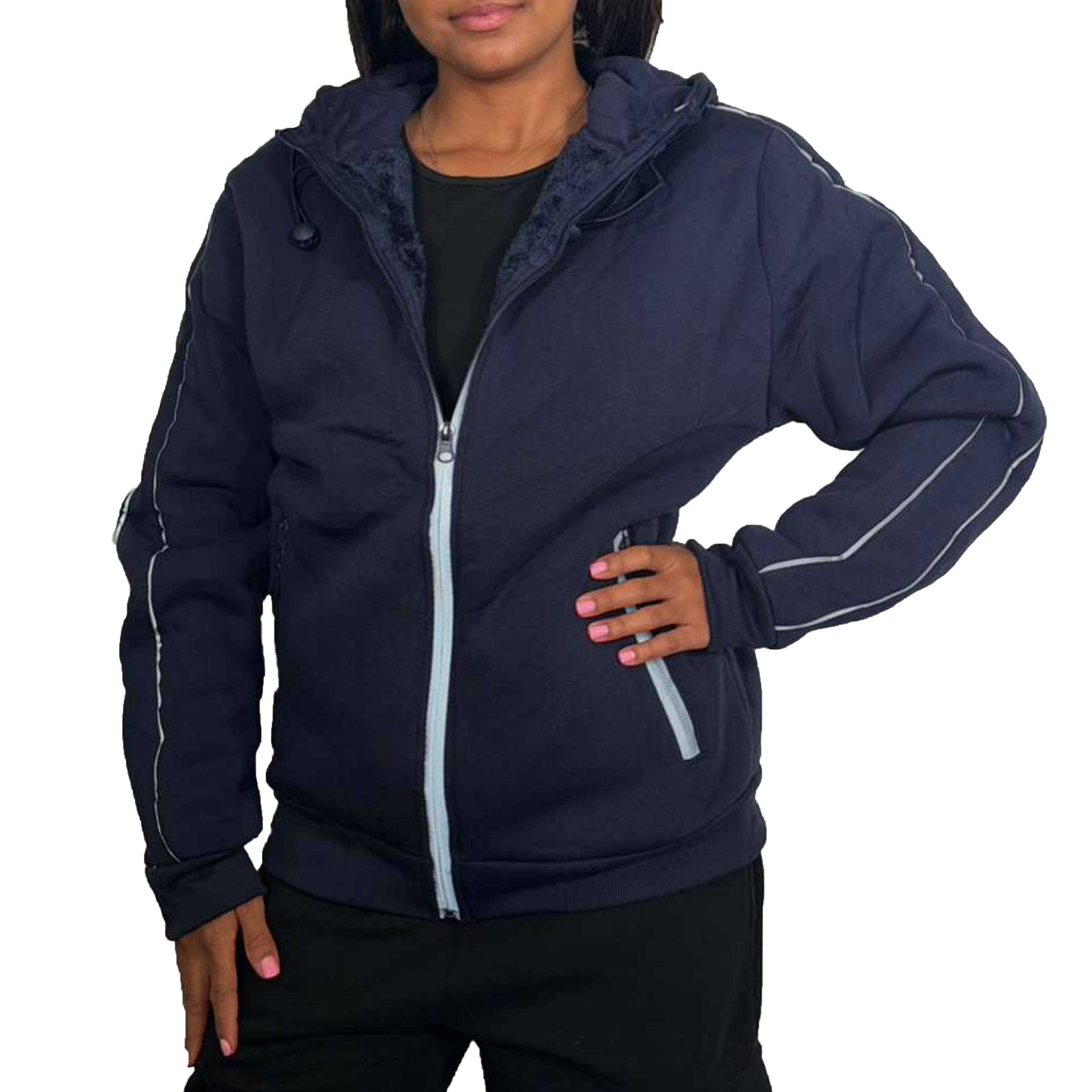 Galaxy By Harvic – wholesale Hoodie – Women's – Women's Loose-Fit Sherpa Fleece Lined Tech Full Zip Hoodie 2
