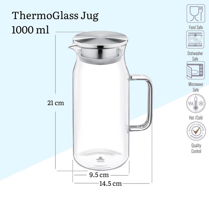 Wilmax Europe - Wholesale Jug - Jug with metall 1000 ml Lid WL‑888209/A5
