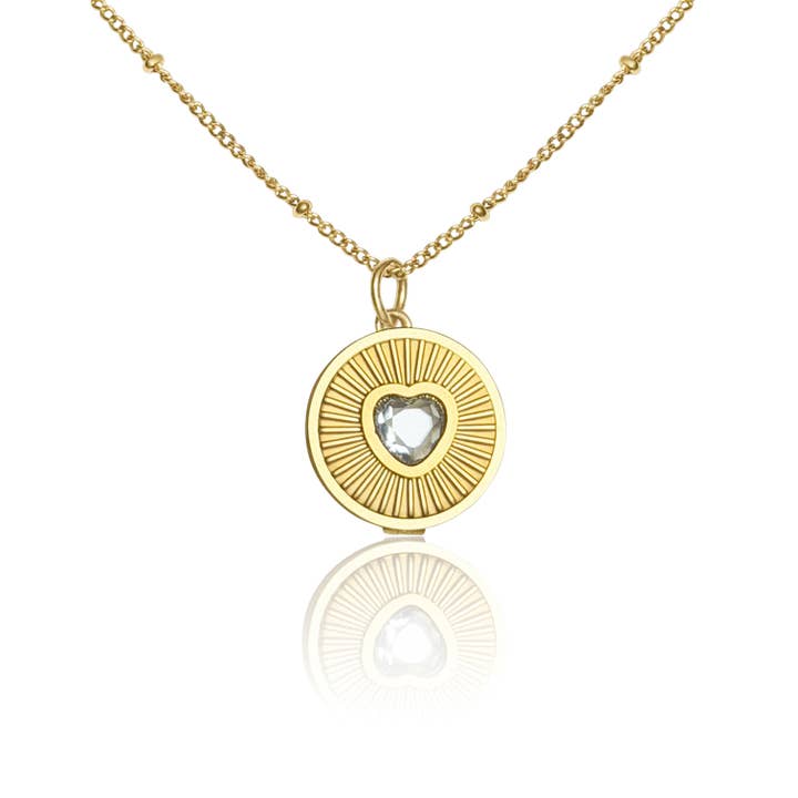 Diamond Heart Lip Balm Necklace in 14K Gold for wholesale by Get Balmy - USA