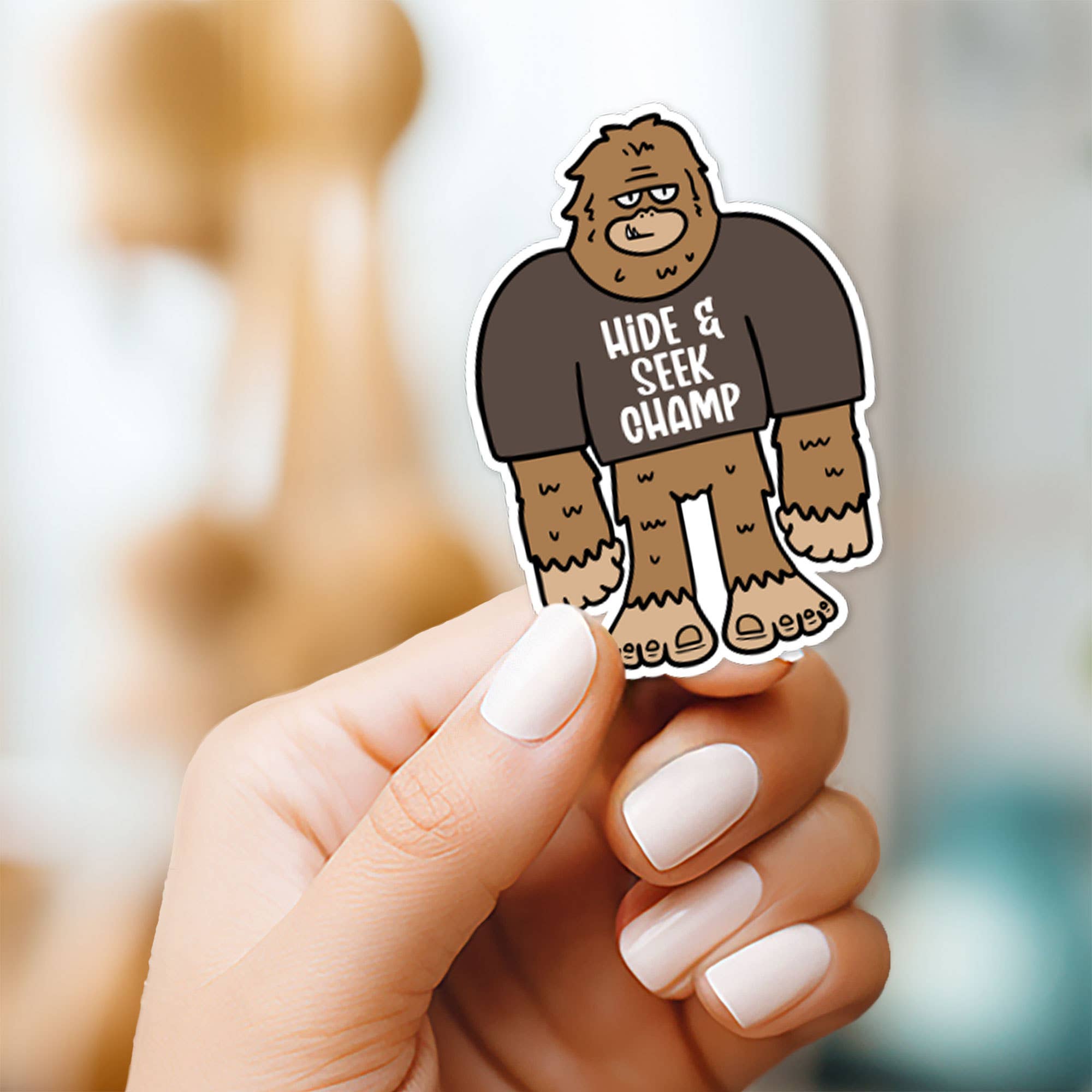 The Stickerie - Wholesale Phone & Laptop Stickers - Hide & Seek Champ Bigfoot Sticker1