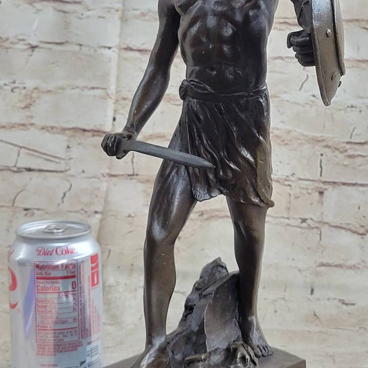 Bronzhaus – wholesale Sculpture – Spartacus Roman Hoplomachus Gladiator Bronze Metal Statue Sculpture Figure 14" x 18"