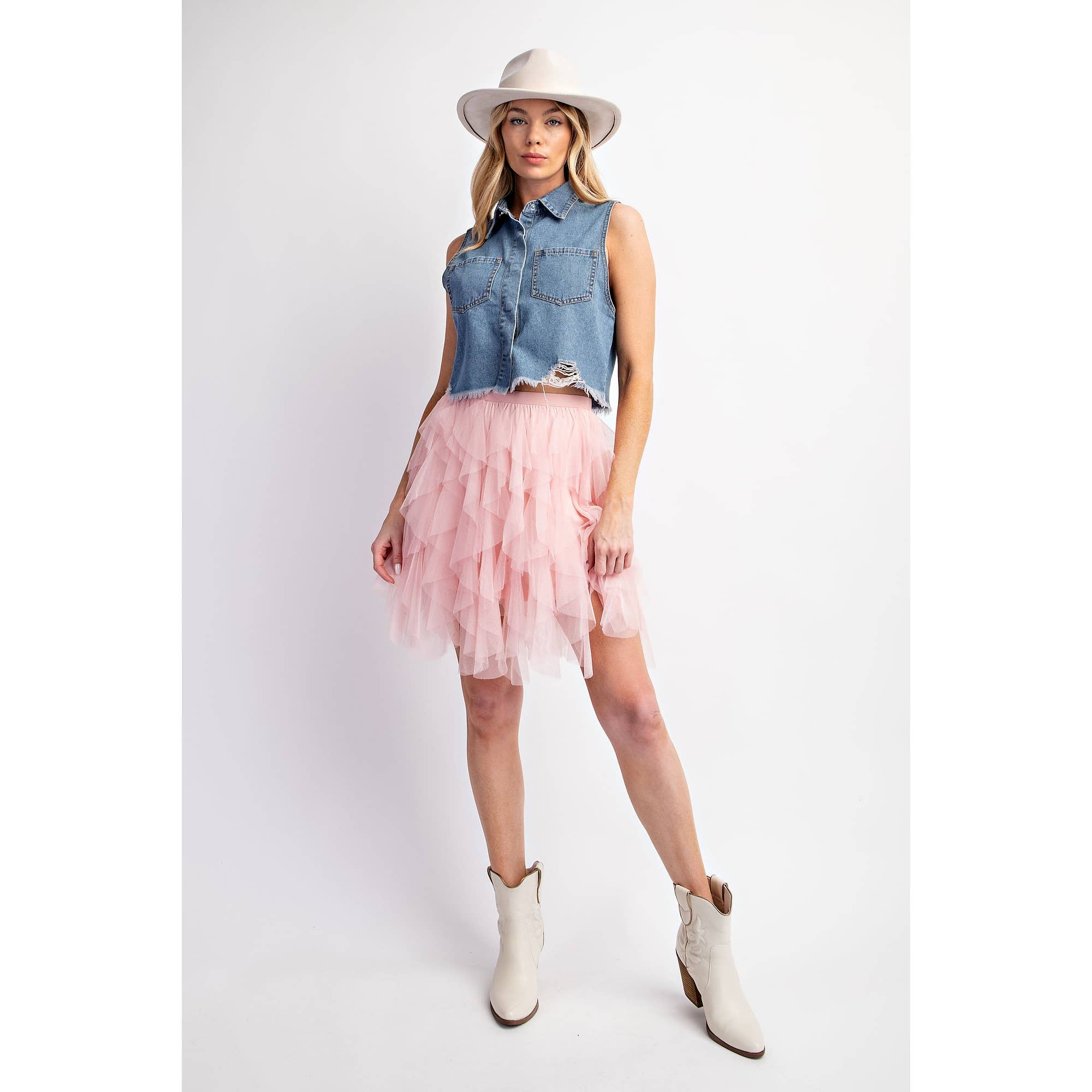 Sweet Generis - Wholesale Skirt - Women's - CASCADING TULLE MESH LAYERED MINI SKIRT9