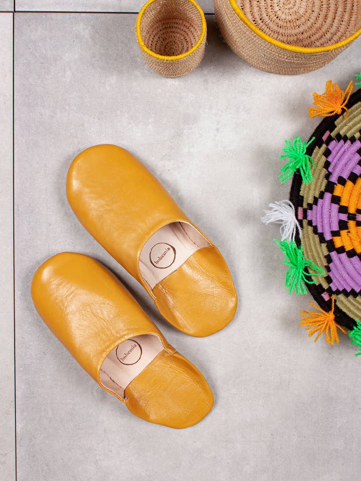 Bohemia Design – wholesale Slippers – Women's – Moroccan Babouche Basic Slippers, Mustard