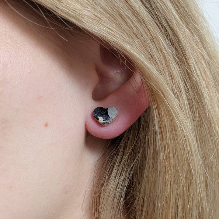 Tori Lo Designs - Wholesale Stud/Post Earrings - Heart Leather Stud Earrings - Multiple Colours