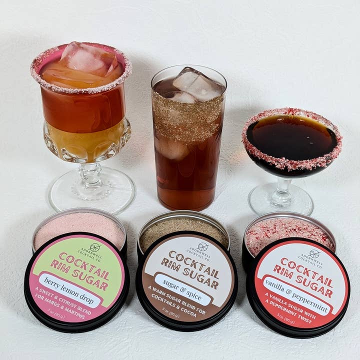 Adornwell Cocktail Co. - Wholesale Dried Spice Mix - 3 oz. Vanilla & Peppermint Rim Sugar2