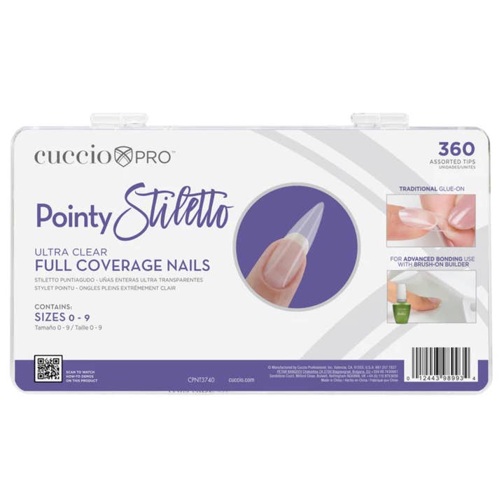 Embouts à ongles à couverture complète — Stiletto pointu — 360 unités pour la vente par Cuccio