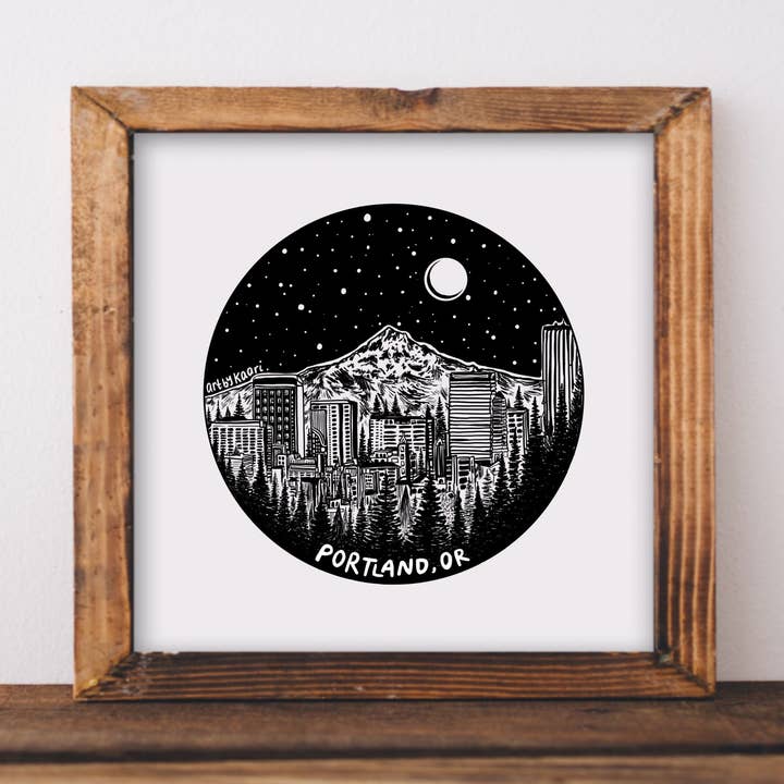 Portland Circle Art Print for engroshandel hos Kaari & Co.