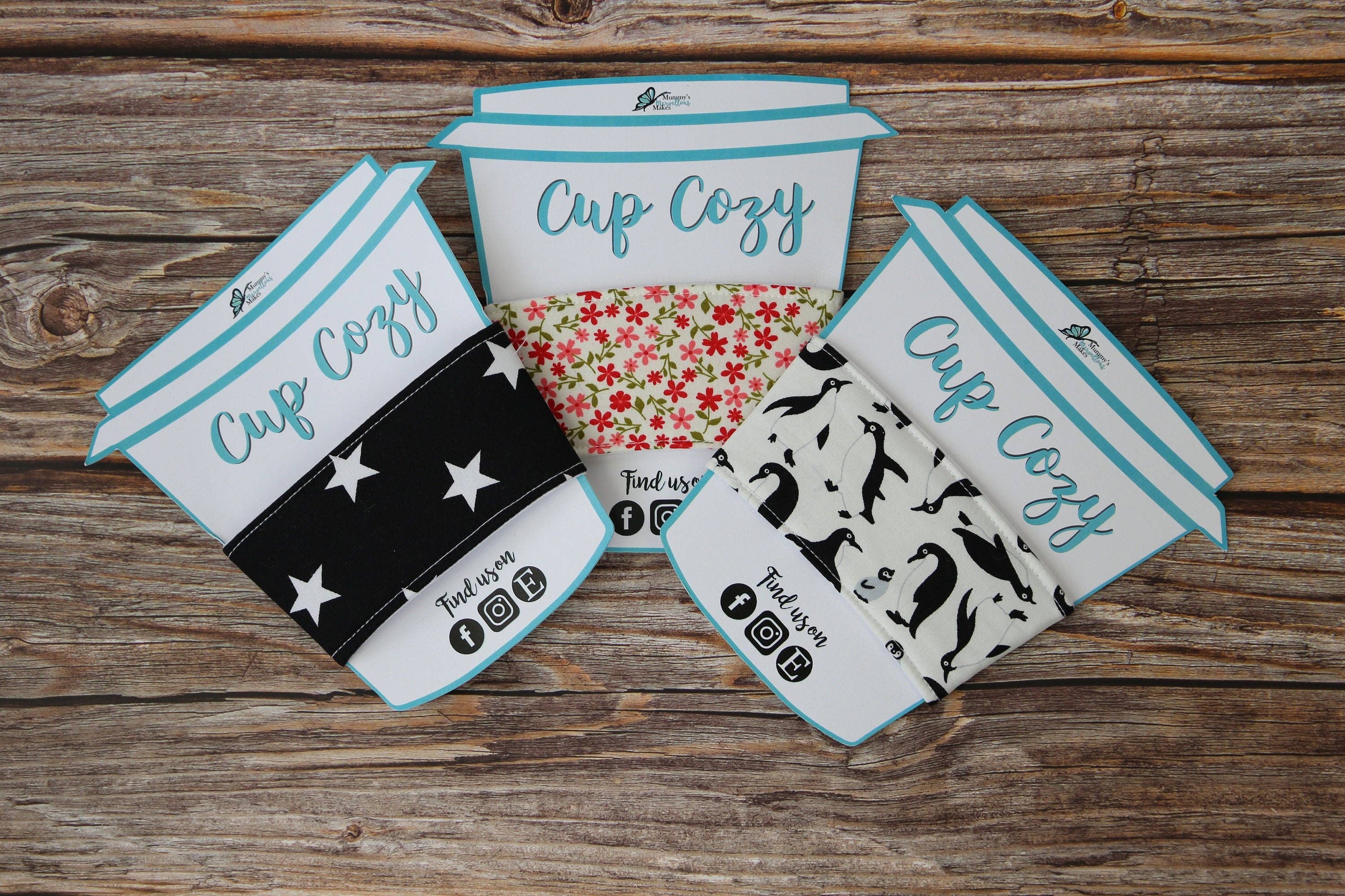 Mummy's Marvellous Makes Ltd – wholesale Drink huggers & koozies – Coffee Cup Cozy, Coffee Cup Sleeve, Coffee Cosy, Zero Waste, Coffee Gift, Eco Friendly, Teacher Gift, Gift for Her4