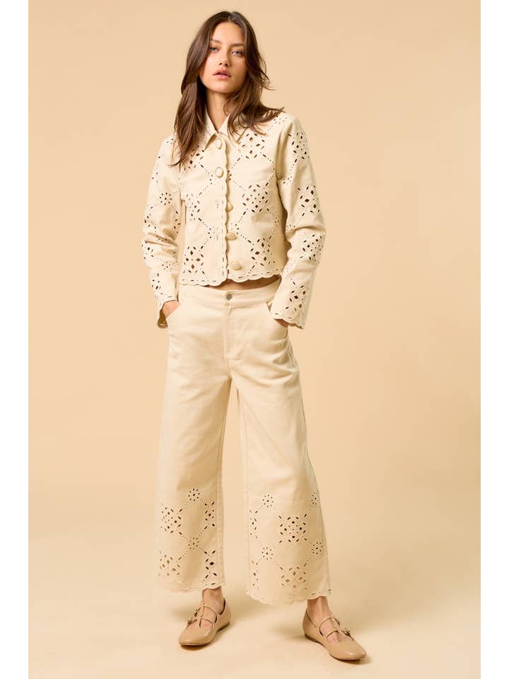 CREAM Motif Long Sleeve Top for wholesale on Faire1