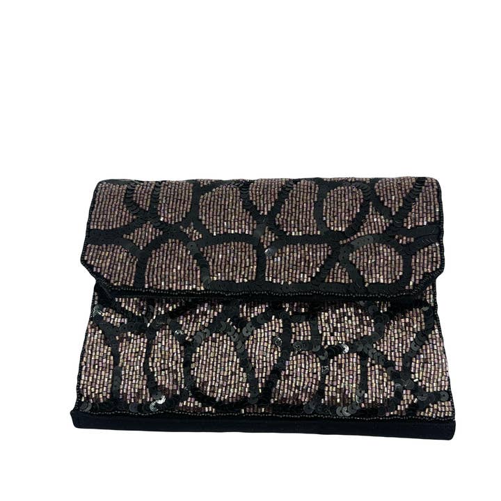 ANIMAL PRINT BEADED CLUTCH for wholesale by Pizzazz, Inc.