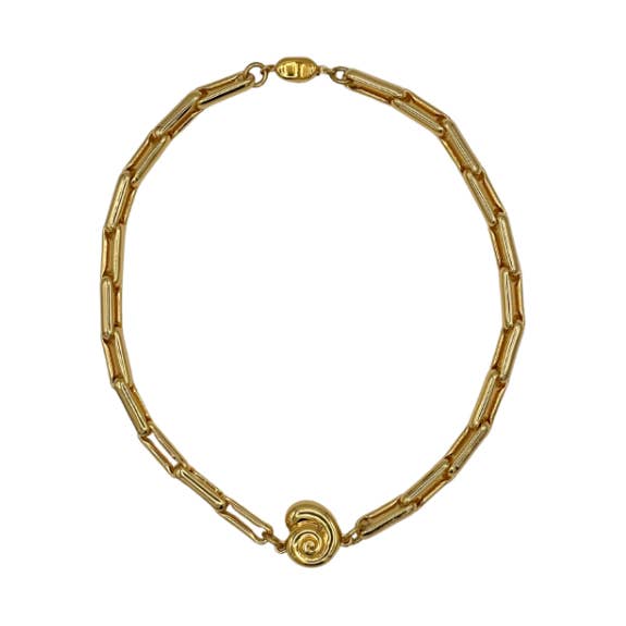 Collana a catena Shell placcata in oro 24 carati/N415 per la vendita all'ingrosso da parte di Timeless Pearly