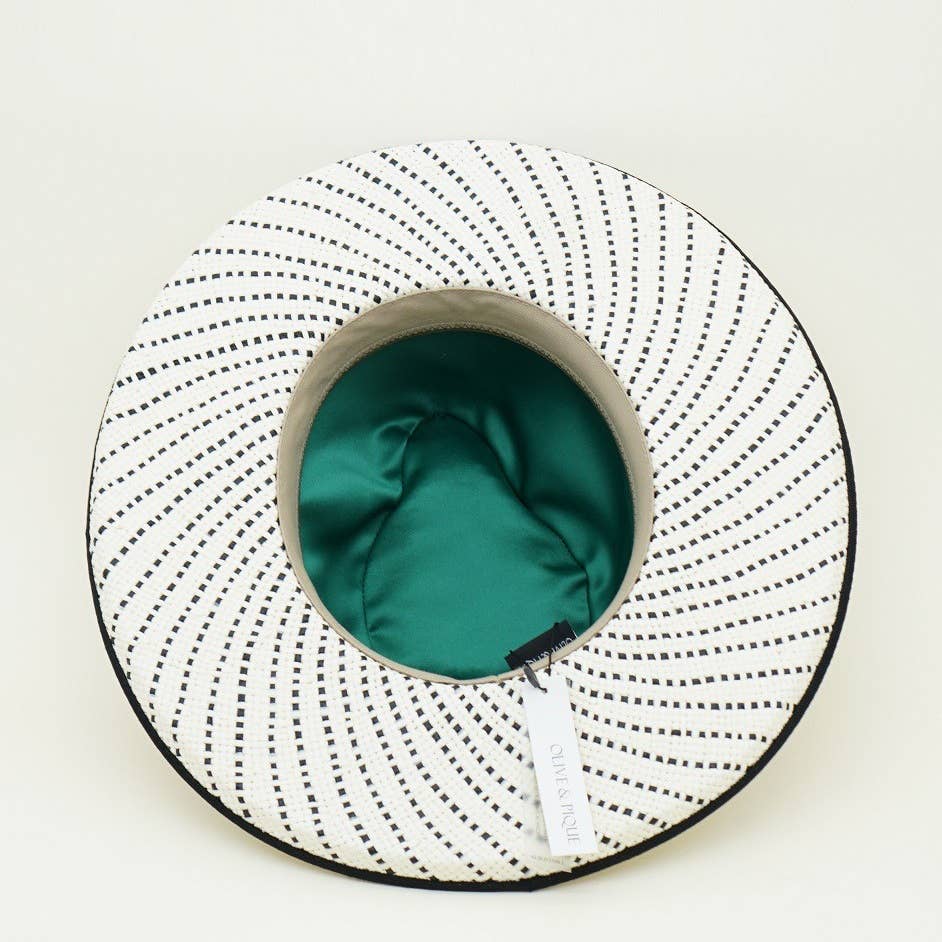 Olive & Pique - Wholesale Straw Hat - Women's - MAVERICK Straw Rancher Hat with Weaved Details, Pencil Brim2