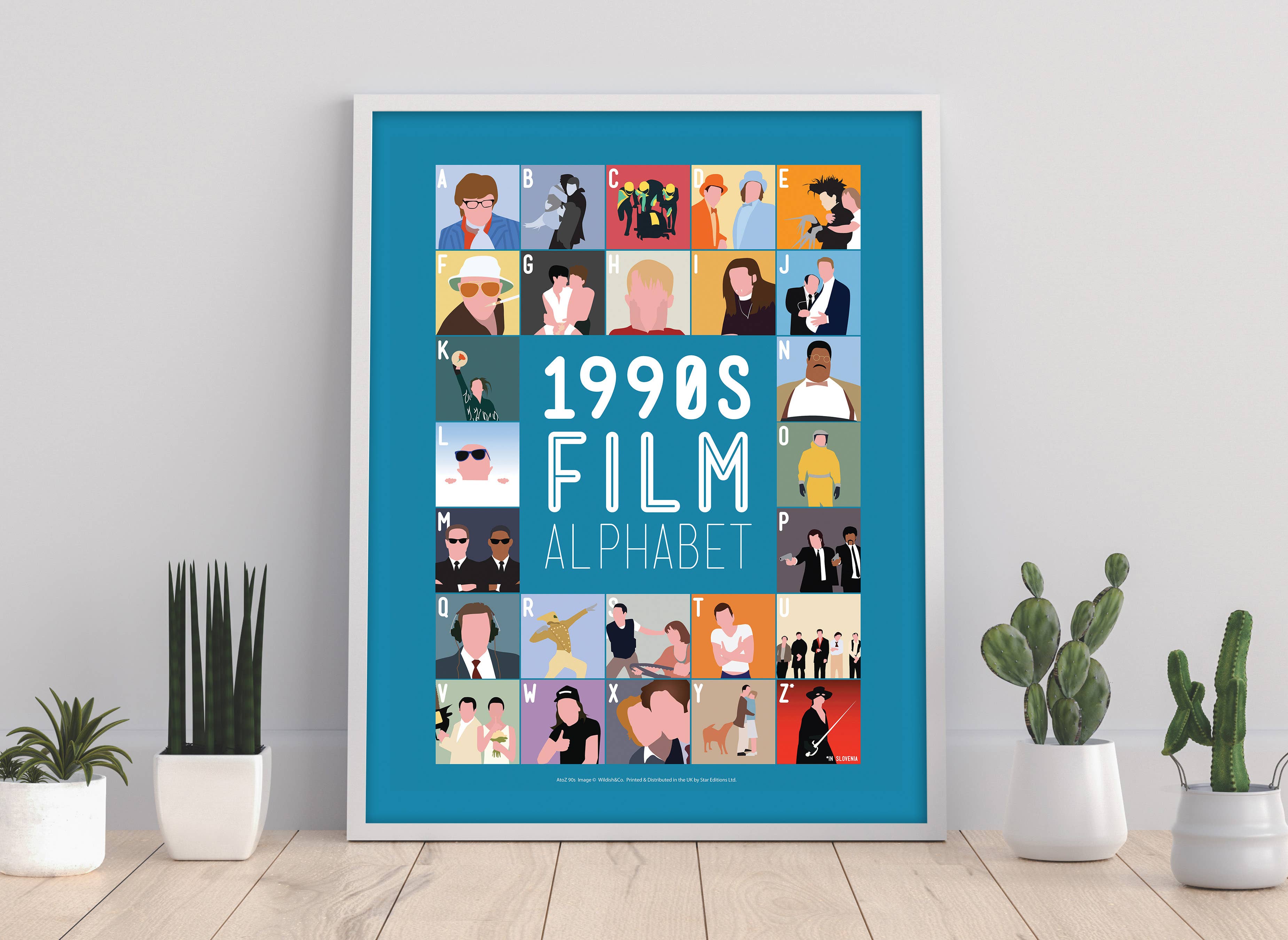Star Editions – wholesale Art print – 1990's Film Alphabet - 11X14” Premium Art Print