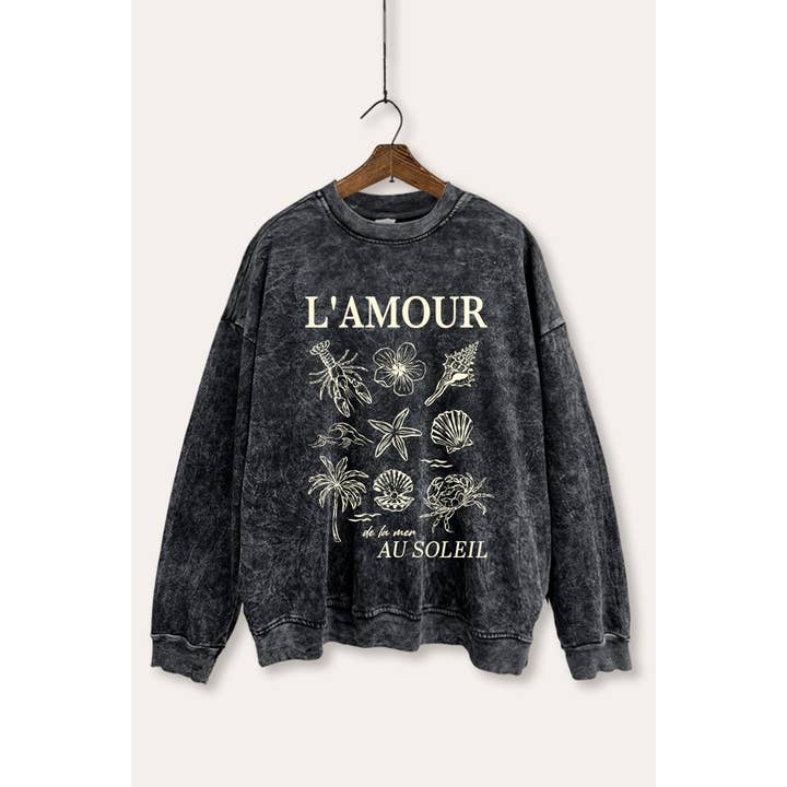 PINK NABI - Wholesale Graphic Sweatshirt - Women's - L'AMOUR AU SOLEIL MINERAL WASH GRAPHIC SWEATSHIRT6