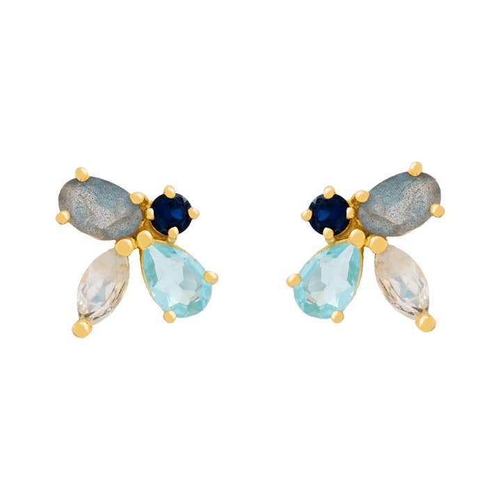 Lavani Jewels - Wholesale Dangle Earrings - Aquamarine and Labradorite Cinema Earrings