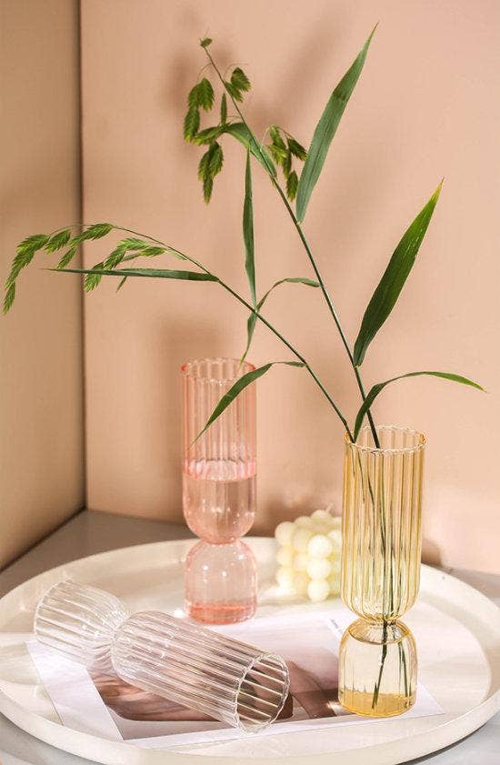 Our Dining Table - Wholesale Vase - Handmade French Style Ribbed Glass Vase10