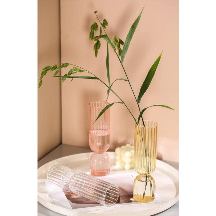 Our Dining Table - Wholesale Vase - Handmade French Style Ribbed Glass Vase10