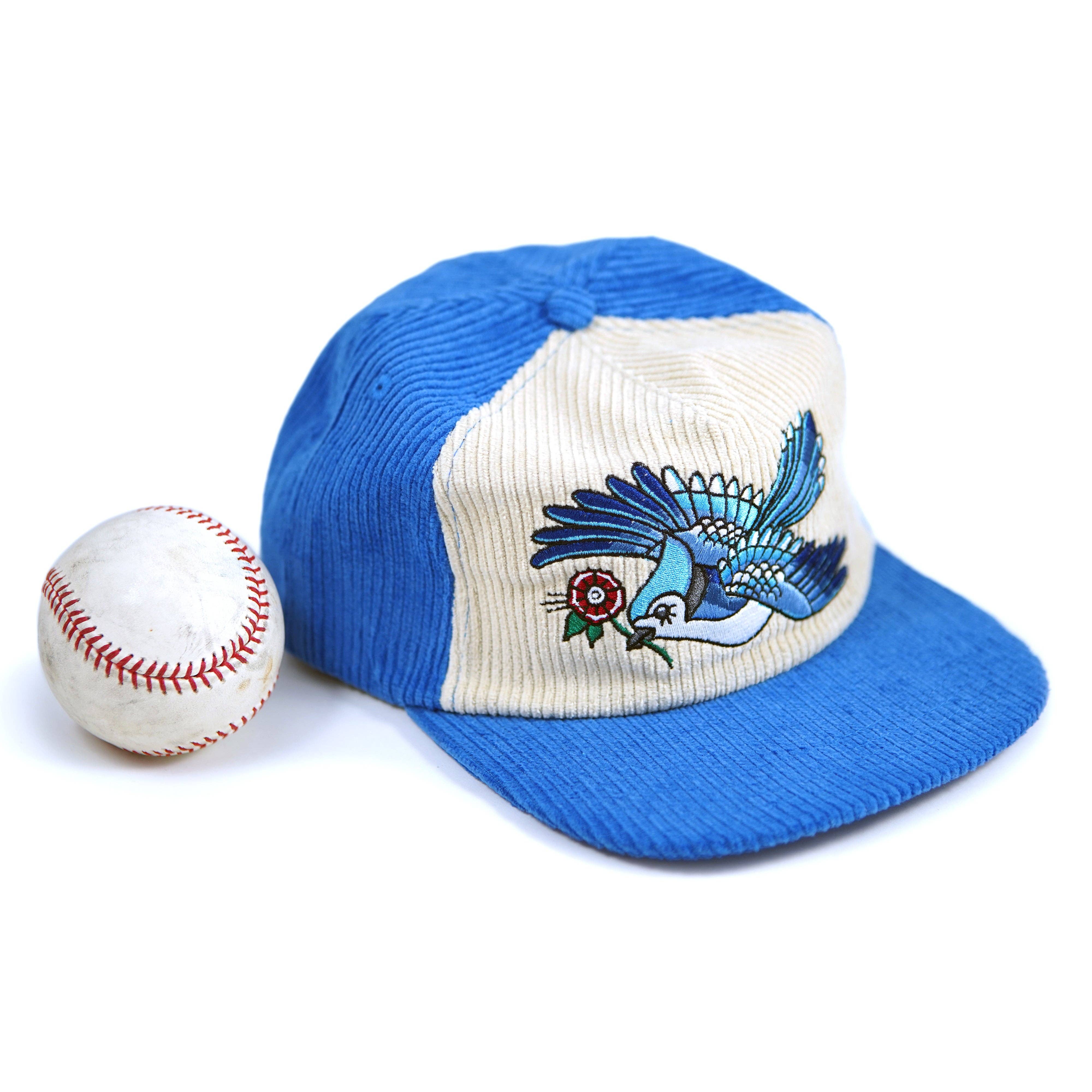 Stuntin Goods - Wholesale Flat Brim Cap - Unisex - Blue Jay Two-Tone Corduroy Hat10