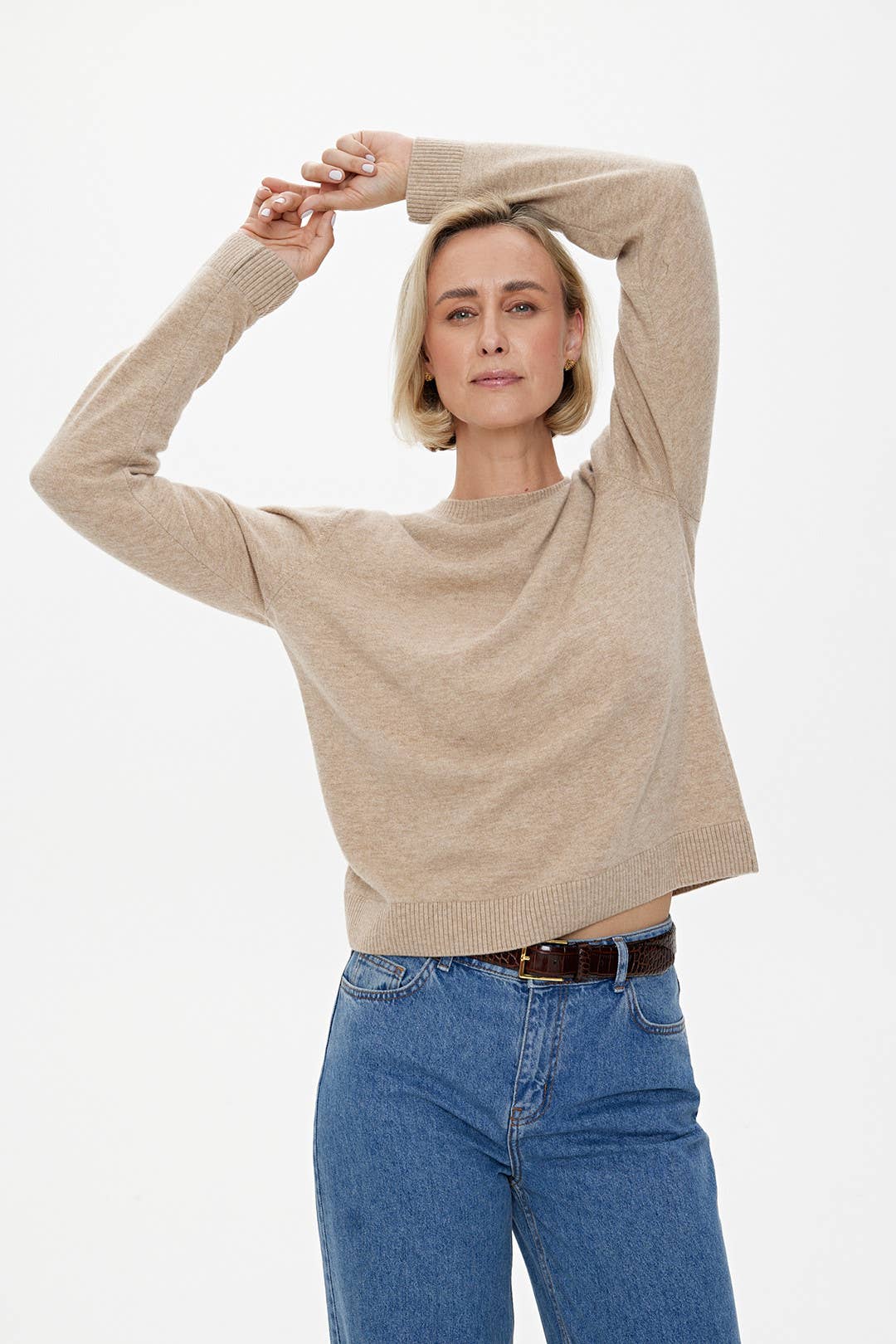 CAPSULE by Agnė Gilytė - Venta al por mayor Jersey de punto - Mujer - Jersey 'COPENHAGEN' | mezcla de merino y cachemira en arena de duna12