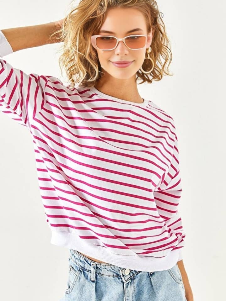 Basic Oversize-Sweatshirt mit weicher Textur für den Großhandel von Hoxton Gal