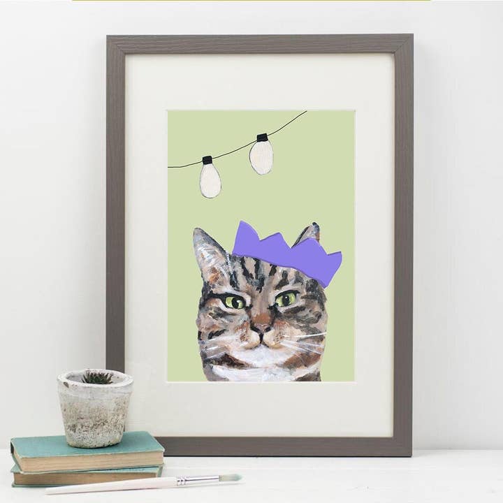 Grande impression encadrée Party Kitty pour la vente par Print Circus