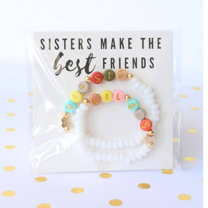 Two and Crew - Wholesale Beaded Bracelet - Big sis Lil sis best friends MAMA bracelet birthday gift