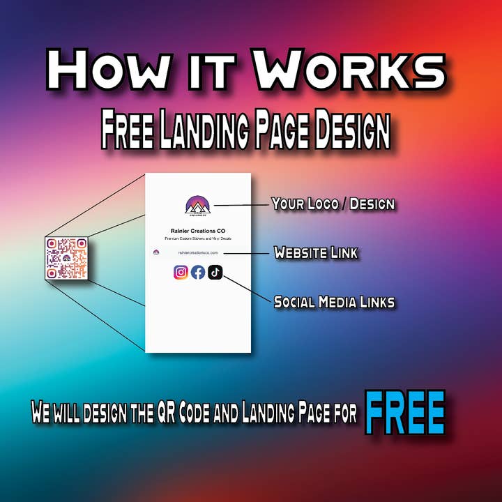 Rainier Creations Co - Wholesale Sticker - Dynamic QR Code Stickers1