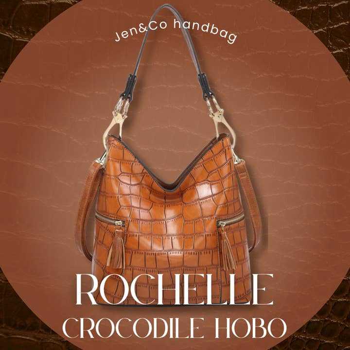 Jen & Co. - Wholesale Shoulder bag – women's - M1742CROC Rochelle Crocodile Print Hobo Bag5