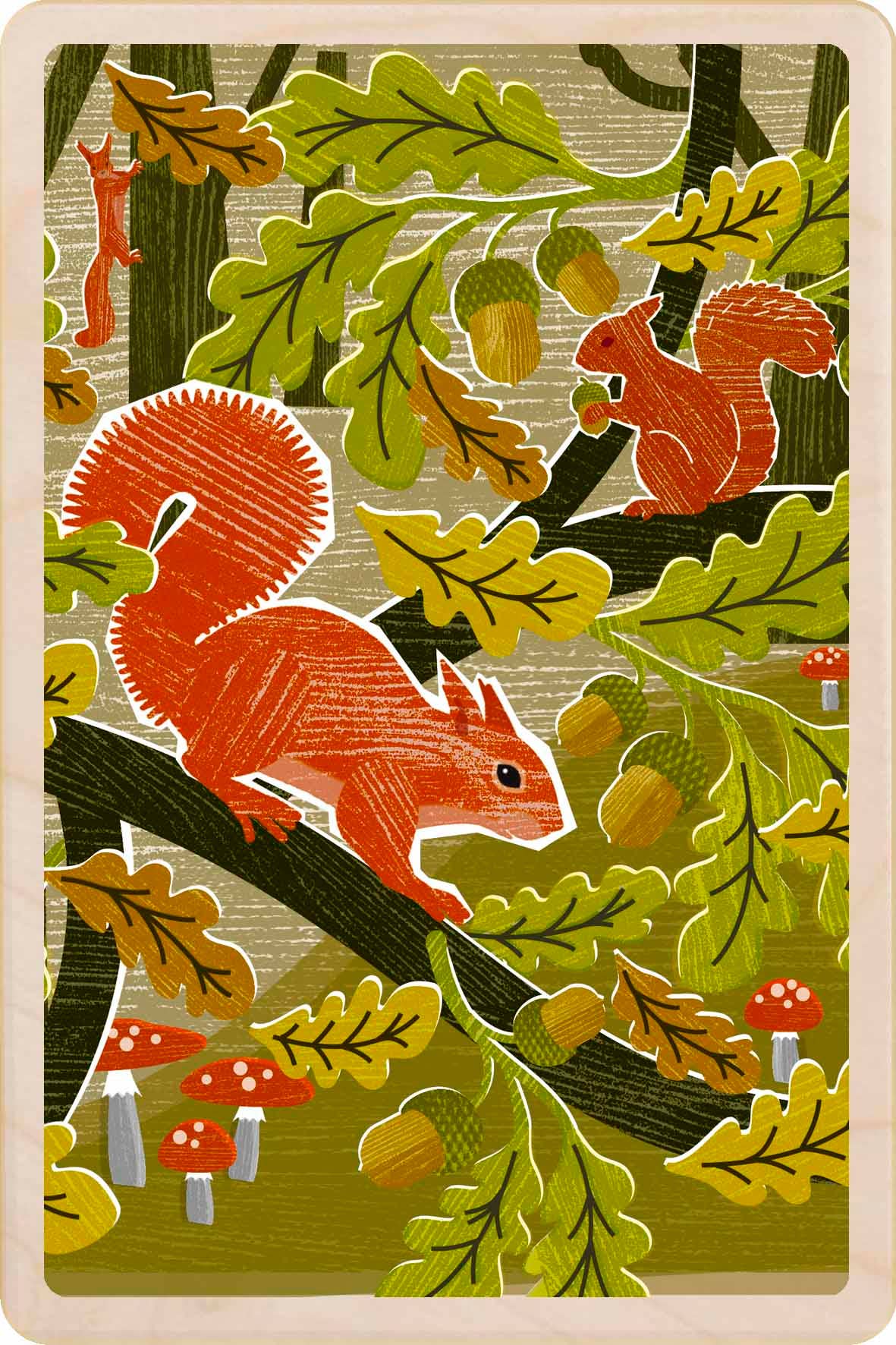 THE WOODEN POSTCARD COMPANY – wholesale Postcard – Red Squirrels - Eco-friendly cards & magnets0