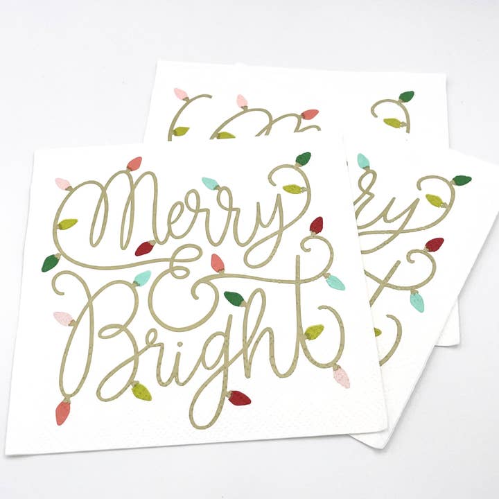 soiree-sisters - Wholesale Disposable Napkin - Christmas Cocktail Napkins | Merry and Bright - 20ct