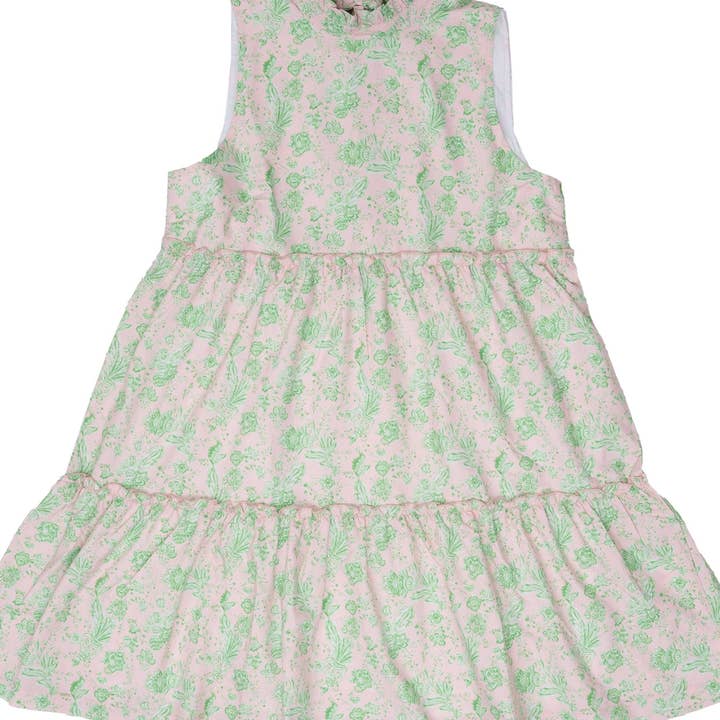 Christa Pink & Green Chintz Mom Dress for wholesale by The Oaks Apparel Company