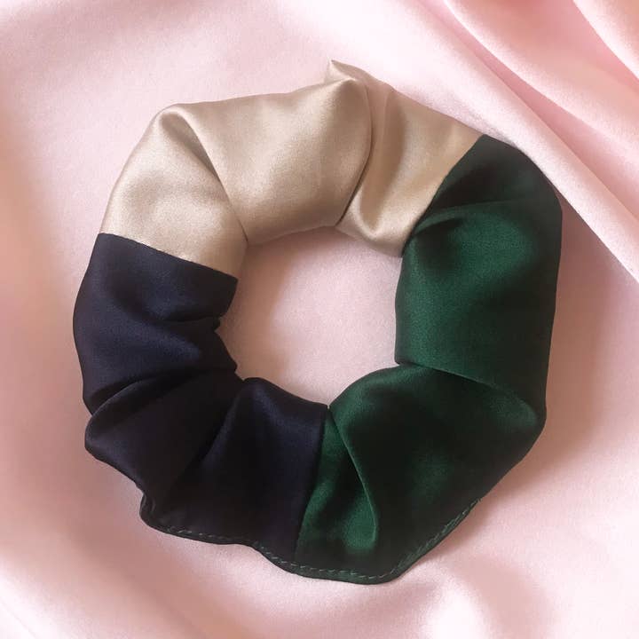 Mille Saisons – wholesale Scrunchie - Women’s – Colour Block Silk Scrunchies- Sewn in the UK4
