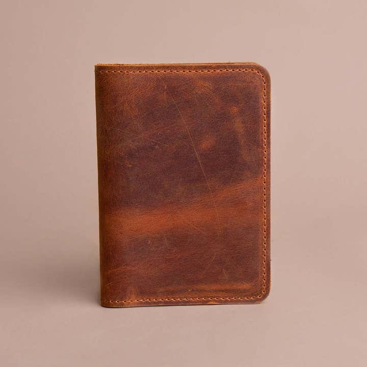 Leather Passport Holder | Camel Color for wholesale by GAD Roots