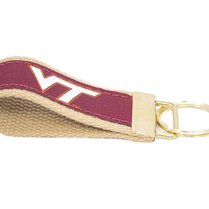 Zep-Pro - Wholesale Keychain - Unisex - Virginia Tech Hokies Collegiate Woven Ribbon Key Chain. Hokies Key Fob. VT Gift. VT Hokies Key Ring. Brass Clasp and O-Ring.3